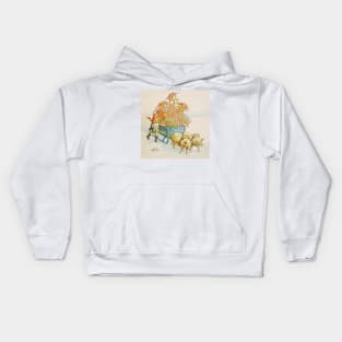 “Poinsettia Wagon” by Jenny Nystrom Kids Hoodie